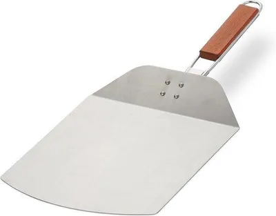 Obrázek produktu pro Skládací nerezová lopatka na pizzu s dřevěnou rukojetí, 24 cm, plech na pečení