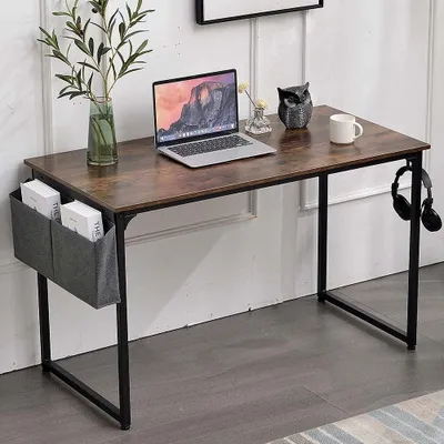 Schreibtisch mit Organizer, 120x60x74 cm, MDF, Metallgestell, modern