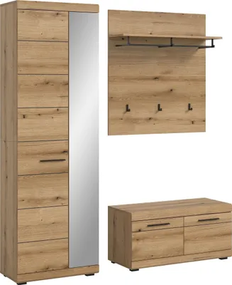 Produktbild von Garderoben-Set >Scout< (3-teilig) in Evoke Eiche Nachbildung - 167x197x40cm (BxHxT)