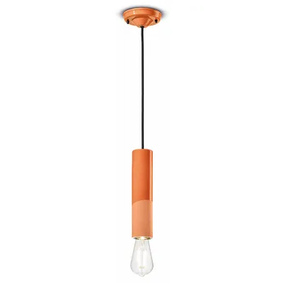 Produktbild von Hängeleuchte Klein Vintage Decò Pi Keramik Orange Pfirsich 1 Licht E27