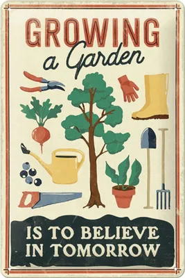 Produktbild von Nostalgic-Art - Blechschild 20 x 30cm - Outdoor & Activities - Growing A Garden