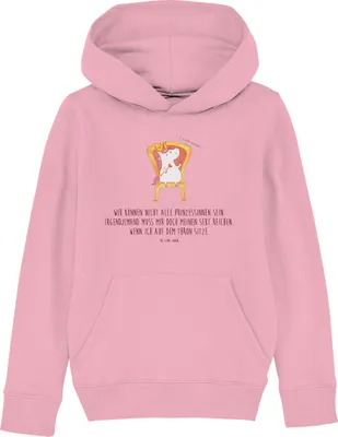 Produktbild von Mr. & Mrs. Panda Kinderpullover Einhorn König 7-8 Jahre (122/128) - Baumwolle Pink - Geschenk, Bundeskanzler, Pulli, Kinderbekleidung, Kaiser, Sweater, Pullover, Sweatshirt