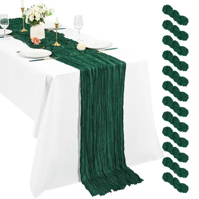 Produktbild von Set aus 12 Smaragdgrünen Käsetuch Tischläufern - 21 x 120 Zoll