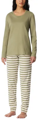 Productafbeelding van Schiesser dames pyjama, lange model met boordjes, katoen - Nachtkleding