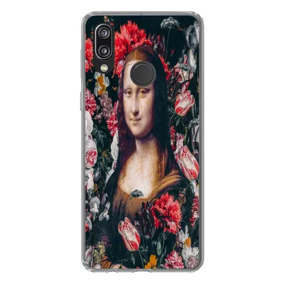 Produktbild von MuchoWow® Handyhülle Schutzhülle Hülle für Huawei P20 Lite (2020) Mona Lisa - Blumen - Da Vinci Silikon Softcase Handy Hülle - Kartenhalter