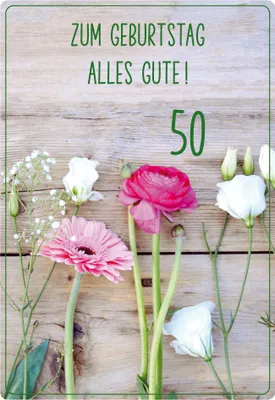 Produktbild von 50 Geburtstag  unverpackt  Glückwunschkarte im Format 116 x 166 cm mit