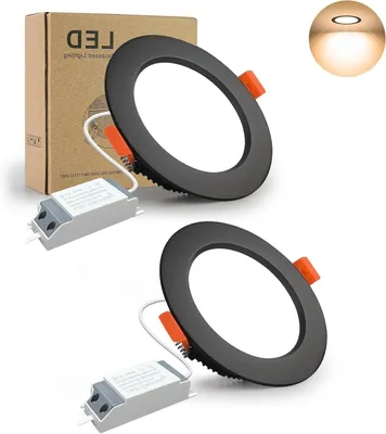 Productafbeelding van LED Plafondlamp - Inbouwspot Rond - Ruimte Verlichten - Energiezuinig Licht - 5 Watt - Zwart