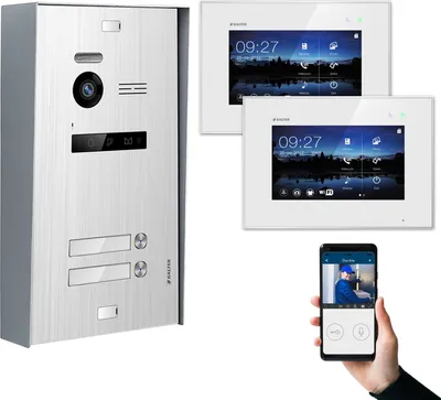 Produktbild von BALTER EVO Aufputz Silber Set 7" WiFi Video Schwarz Türsprechanlage 2 Teilnehmer