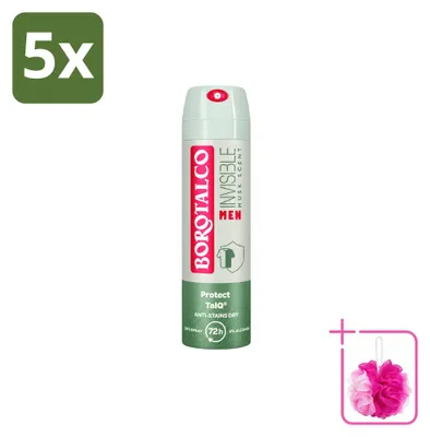 Productafbeelding van 5 x Borotalco Men Musk Deodorant Spray - 150 ml - Voordeelverpakking - 5 stuks