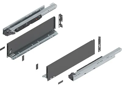 Produktbild von Blum Legrabox pure H K Schubladenschienen Set | 1 Paar, 70kg 500mm | Tip On Vollauszug, oriongrau