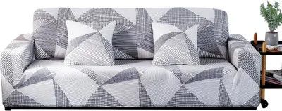 Produktbild von Husse Sofabezüge für 1/2/3/4 Sitze, Stretch-Sofabezug, Sofabezüge, moderne Schlichtheit, Sofabezüge, Stretch-Sofabezüge, Möbel-Sofaschutz (grau gestre