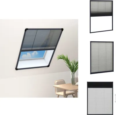 Produktbild von vidaXL Insektenschutz-Plissee für Fenster Aluminium Anthrazit 60x80cm -  Fliegengitter