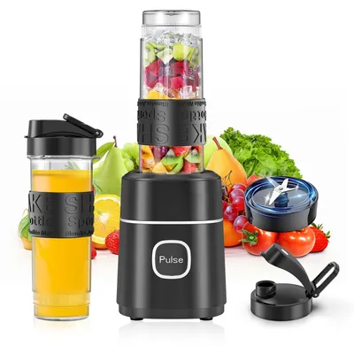 Mini-Blender 500 W, 2 x 570 ml Tritan, BPA-frei, tragbar, Edelstahl, leise