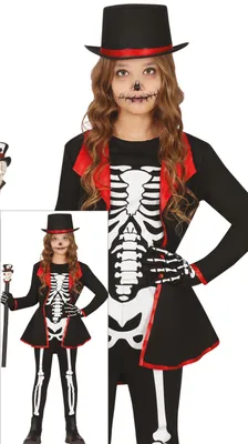 Immagine prodotto di Guirca Costume da scheletro elegante per bambina 3-4 anni 3-4 anni