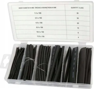 Obrázok produktu pre Súprava zmršťovacích hadičiek, 100 ks 1,5, 2,5, 4, 6, 10, 13 mm