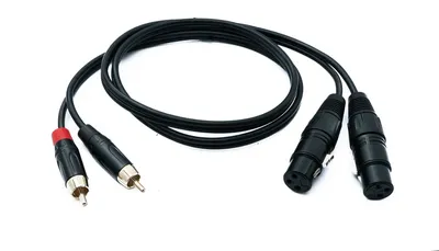 Produktbild von SYSTEM-S Audio XLR Kabel 100 cm 2x 3 polig Buchse zu 2x Cinch RCA 2 polig Stecker Adapter