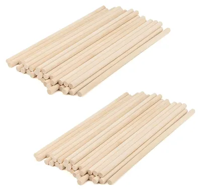 Image de TRANKIELO® - 60 bâtonnets en bois de bouleau - 30 cm x 10 mm - Durables et polyvalents pour les travaux manuels