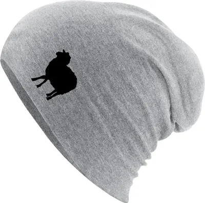 Produktbild von Huuraa Beanie Schaf Silhouette Heather Grey One Size Baumwolle und Elasthan Mütze Geschenkidee