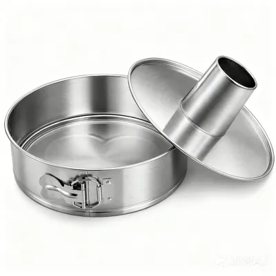 Produktbild von Springform Edelstahl Backform mit Flach- und Rohrboden, PFAS-frei, 25 cm