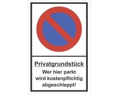 Produktbild von Schild "Privatgrundstück - Wer hier parkt wird kostenpflichtig abgeschleppt" 300x200 mm
