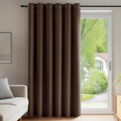 Obrázok produktu pre Záclona s pútkami, zatemňovacia záclona, termoizolačná záclona, ochrana pred teplom, 214 x 203 cm, hnedá, 1 kus