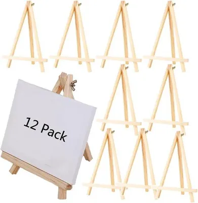Produktbild von Dreieckiger Holzezel, 19 cm, massiv, tragbar, 12-teilig