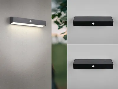 Produktbild von 2er SET Solar Außen-Wandleuchten, auch per USB aufladbar zur Fassadenbeleuchtung