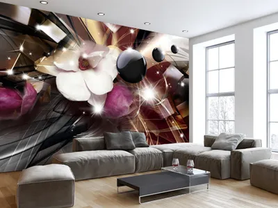 Produktbild von Vlies Fototapete 400x280 cm Tapeten Wandtapete XXL Abstrakt Blumen a-A-0193-a-c