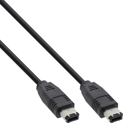 Obrázek produktu pro InLine® 34001 Kabel FireWire, IEEE1394 6-pin samec / samec, černý, 1m