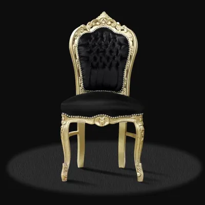 Produktbild von Barockstuhl schwarz gold Esszimmer Möbel Holz antik repro modern luxus design