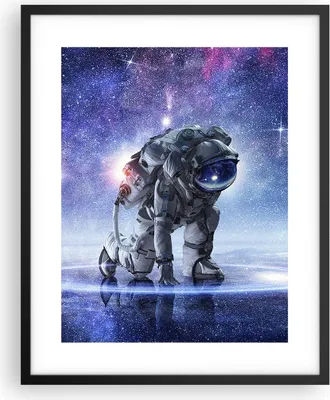 Produktbild von Gerahmtes Poster - Schwarzer Rahmen - Kosmonaut Weltraum - 40x50 cm - Wand Bild - Wanddeko - Wandbilder - Kunstposter - Wandposter - Bilderrahmen - Bilder - Kunstdruck - Wandbild - P2BPA40x50-3985