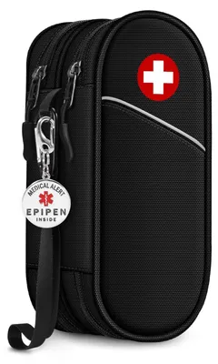 Medizinische EpiPen-Tragetasche, doppellagig, schwarz
