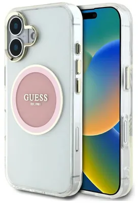 Produktbild von Guess Etui Classic Logo MagSafe iPhone 16 Rosa
