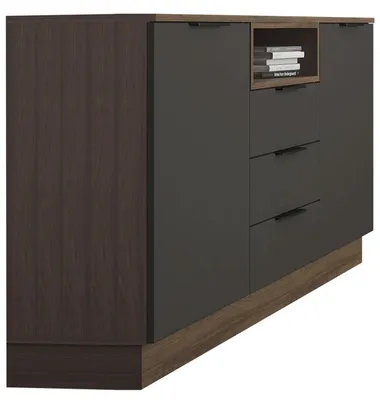 Produktbild von Sideboard Alicante Kommode 180x35x83cm walnuss schwarzgrau