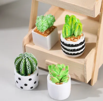Produktbild von 4pcs künstliche bonsai wetterresistent ohne Wasserharz Moos Terrarium Dekoration Simulation Topf Pflanze Balkon Lieferungen