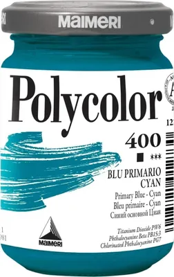 Zdjęcie produktu dla Maimeri Vynil Polycolor Farba akrylowa Primary Blue Cyan 400 140 ml 1 szt.