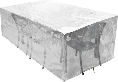Obrázek produktu pro Voděodolné potahy na zahradní nábytek 170 x 95 x 70 cm, voděodolné potahy na zahradní nábytek, zahradní potahy, prodyšný polyethylen na stůl a židle, průhledné