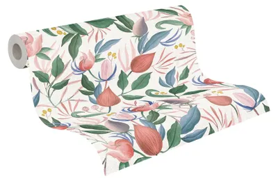 Produktbild von A.S. Création Blätter-Tapete by COSMOPOLITAN – Grün, Rosa – 10,05 x 0,53 m