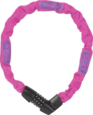 Produktbild von ABUS Kettenschloss Tresor 1385/75 Neon – Zahlenschloss aus gehärtetem Stahl – 6 mm starke Vierkantkette – ABUS-Sicherheitslevel 6 – 75 cm – Pink