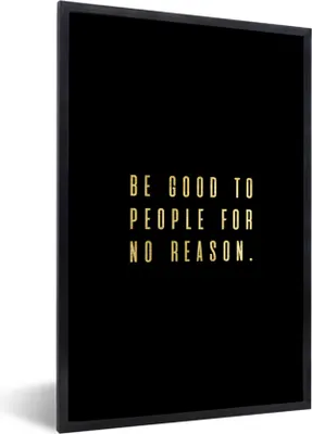 Produktbild von MuchoWow® Gerahmtes Poster Zitat - Sprichwörter - Gold - Schwarz 40x60 cm - Poster mit Schwarzem Bilderrahmen Wandposter Rahmen Foto Bilder - Papierdruck - Wandbilder