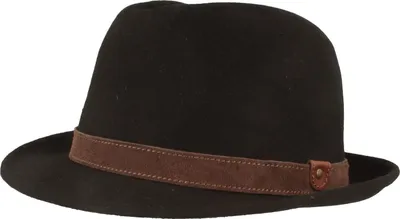 Knautschbarer Allround Filzhut Trilby aus Wollfilz von Hut-Breiter in schwarz