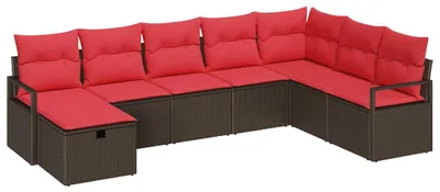 Obrázek produktu pro Sada pohovek vidaXL, 8 kusů, hnědá, polyratan