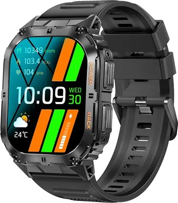 Obrázok produktu pre Inteligentné hodinky K61 PRO s 1,96-palcovou obrazovkou AMOLED - prehrávanie hudby cez Bluetooth, kompas, outdoorové športy, funkcia hovorenia - veľká batéria 380 mAh