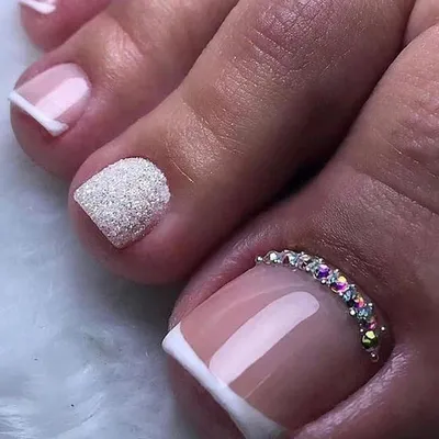 Produktbild von 24 Stück Künstliche Fußnägel Französische Quadratische Nude Acryl Zehennägel