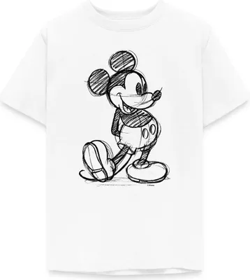 Produktbild von Mickey & Minnie Zeichnung Teenager T-Shirt, 134/146 (9-11 Jahre), Weiß