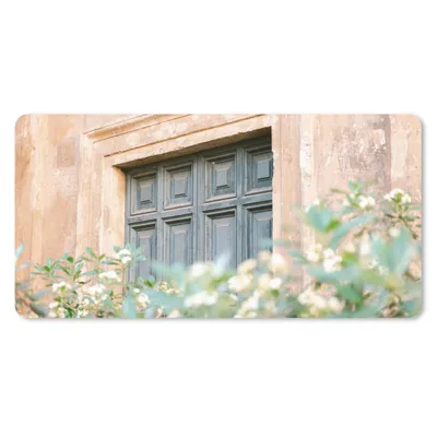 Produktbild von MuchoWow® Mauspad Mousepad Architektur - Tür - Blumen - Grün - Vintage 60x30 cm - Mousepads - Maus Mat - Pad - Mausunterlage - Nachhaltig