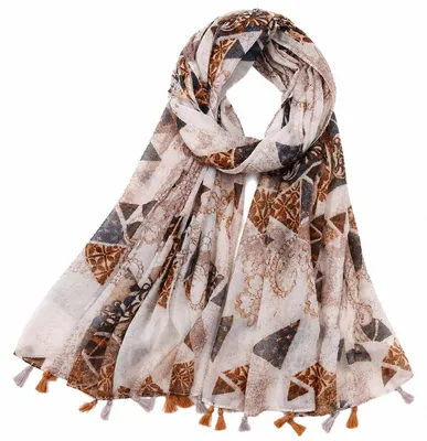 Immagine prodotto di Sciarpa da donna, motivo floreale, 180 x 85 cm, in cotone