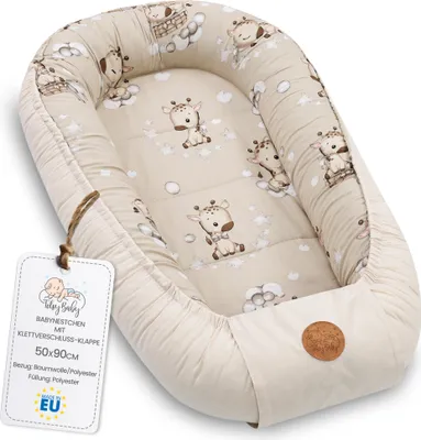 Produktbild von Baby Nestchen Neugeborene Kokon Nest tragbar 90x50 cm Giraffen