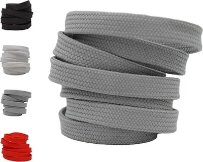 Obrázok produktu pre Šedé ploché šnúrky do topánok - šírka 10 mm, dĺžka 100 cm | Pevné a štýlové šnúrky do každodennej a športovej obuvi