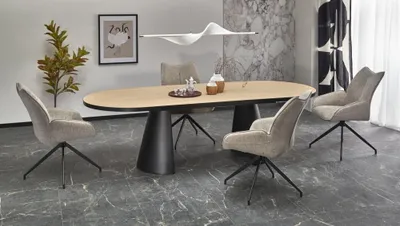 Image de Table extensible GIACOMO naturel / noir
